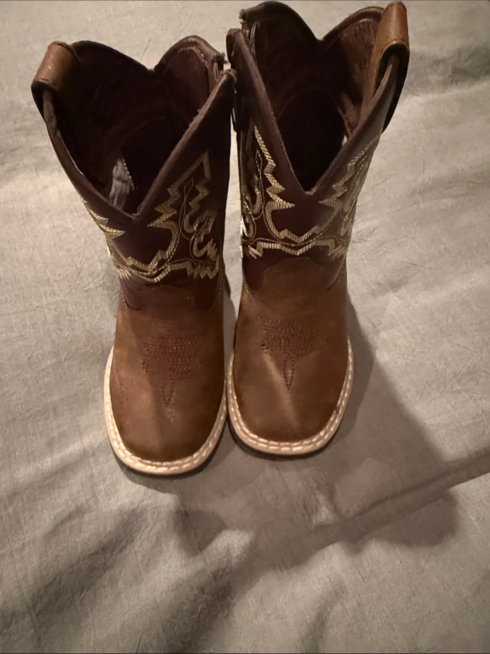 Twister Brown and Burgundy Kids Western Cowboy Boots